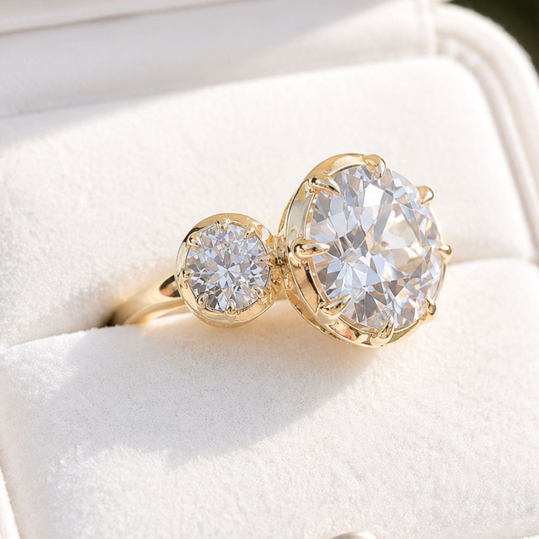 4 CT old European cut lab grown diamond Engagement Ring, IGI Certified Ring, Timeless Vintage Elegance, Solitaire Classic Ring Gift For Her