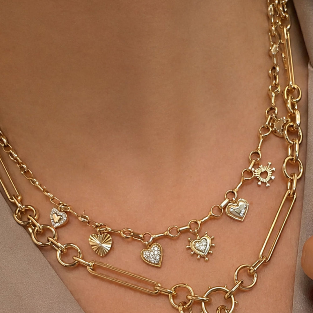 Natural Diamond Multi Heart Necklace