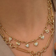 Natural Diamond Multi Heart Necklace