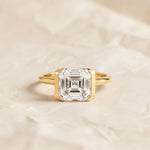 Load image into Gallery viewer, Half Bezel Set Asscher Cut 3ct Lab Grown Diamond Engagement Ring