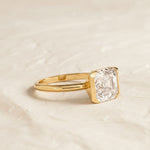 Load image into Gallery viewer, Half Bezel Set Asscher Cut 3ct Lab Grown Diamond Engagement Ring