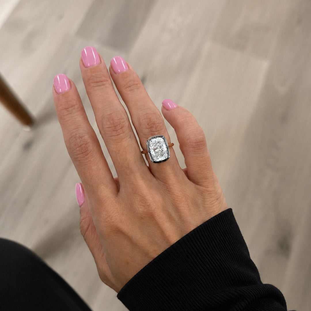 4 Carat Elongated Cushion Lab Grown Diamond Solitaire Engagement Ring, IGI Certified, Elongated Cushion Diamond, 14K Gold, Anniversary Gift
