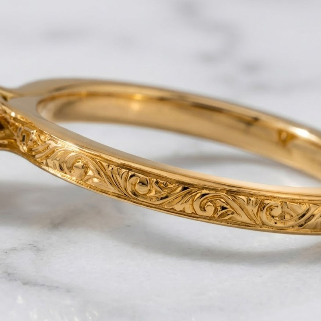 2.10 CT Lozenge Lab Grown Diamond Ring Set, Nature Inspired Engagement Ring, 14K Solid Gold