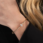 Load image into Gallery viewer, 14K Gold Marquise Lab Grown Diamond Bangle Bracelet 0.70 Carat, Minimal Dainty Jewelry Gift for Her, Fine Gold Jewelry Jwalin Jewels