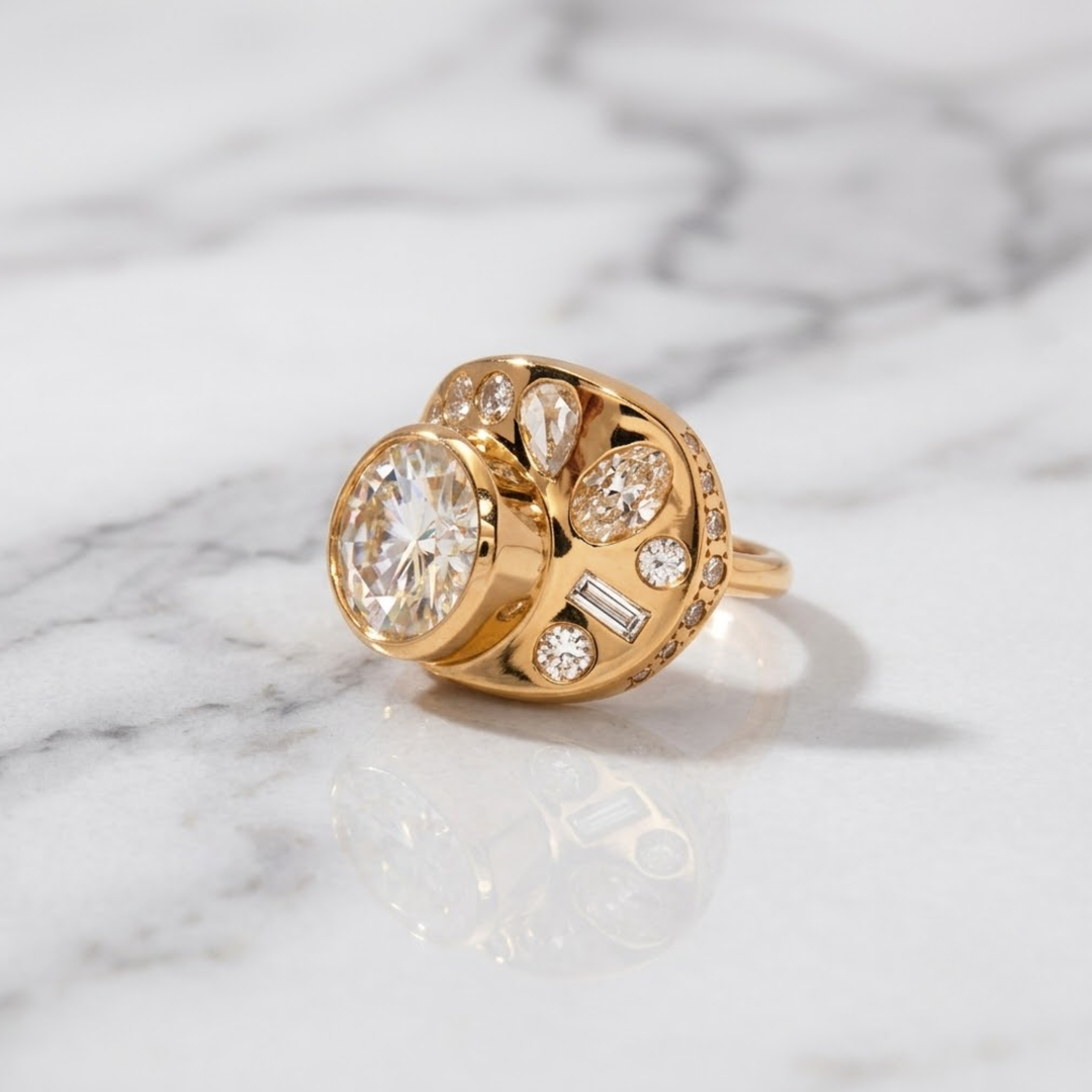 14K Solid Gold Marquesa Ring