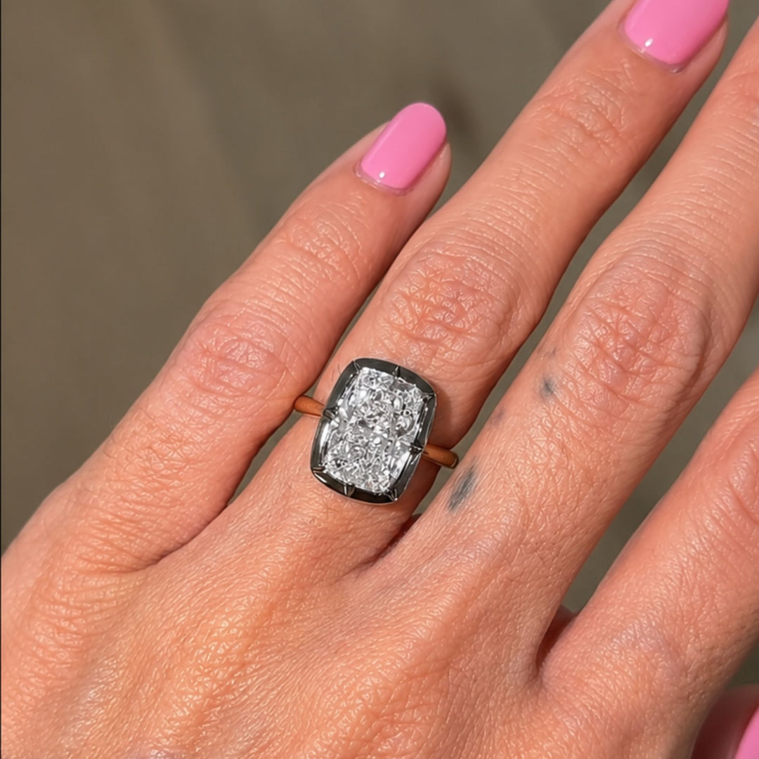 4 Carat Elongated Cushion Lab Grown Diamond Solitaire Engagement Ring, IGI Certified, Elongated Cushion Diamond, 14K Gold, Anniversary Gift