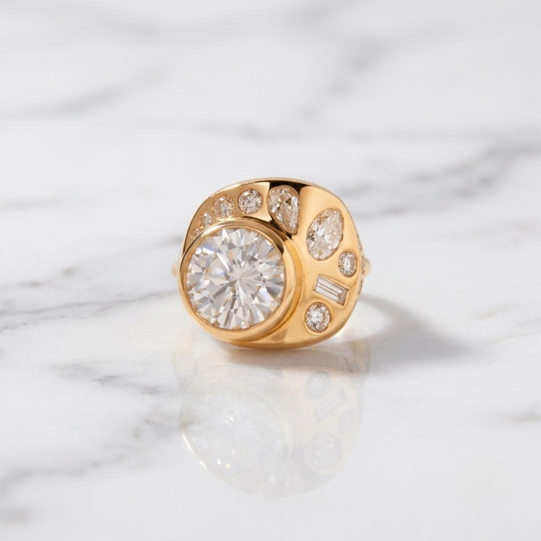 14K Solid Gold Marquesa Ring