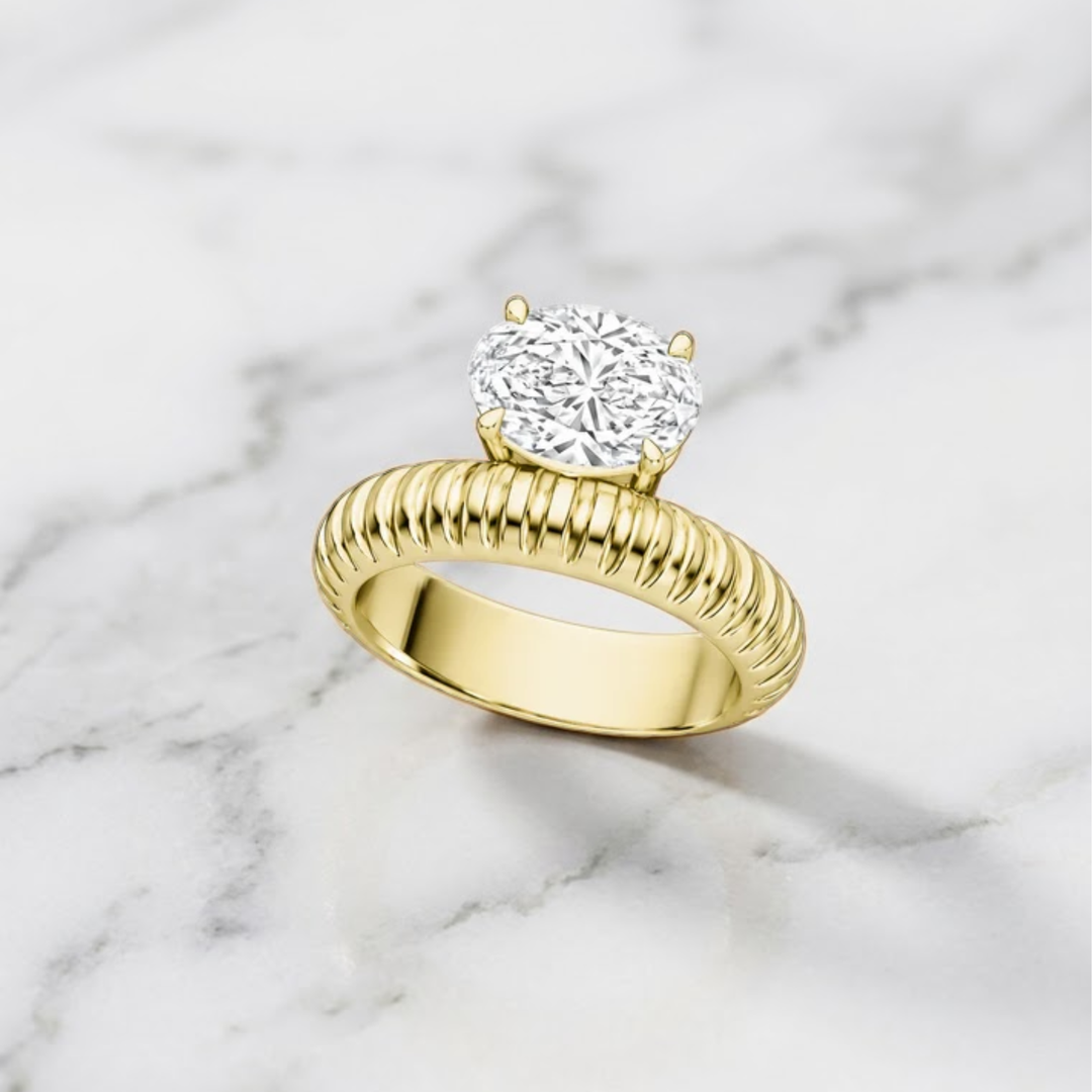 2.00 CT Oval Cut Lab Grown Diamond Ring