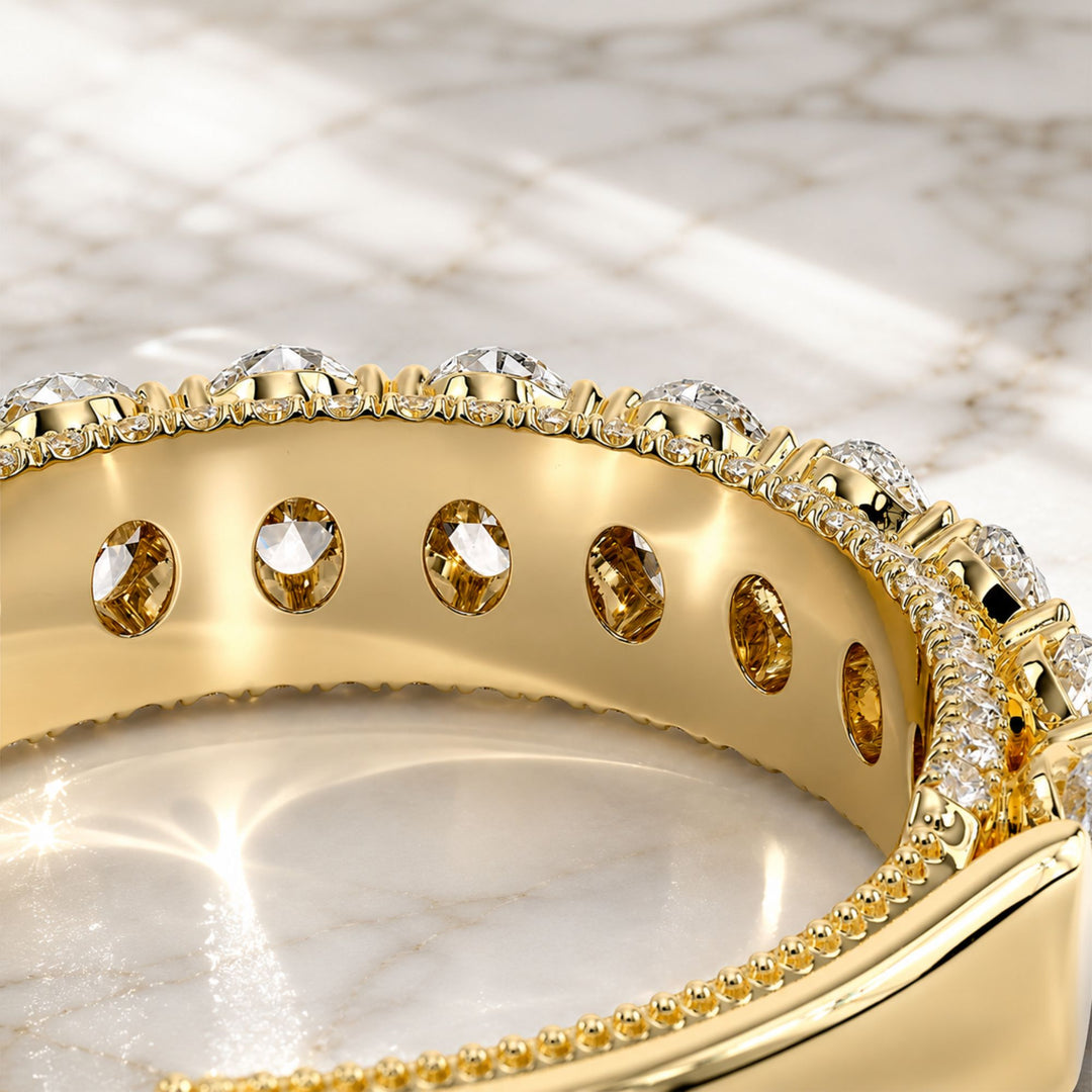 Wedding Ring Oval Shaped, Lab Grown Diamond Ring, Diamond Eternity Ring, Oval Cut Diamond Ring, Engagement Ring, Wedding Band,Gold Band Gift