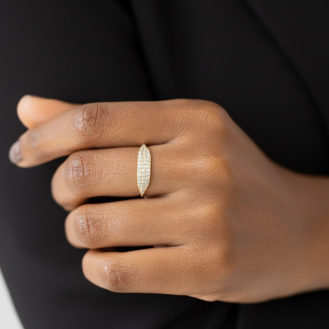 Lab Grown Diamond Pave Ring, 14K-18K Gold Beaded Band, Statement Anniversary Gift for Wife, BFF, Gf, Love Band, VS+ Clarity, F+ Color