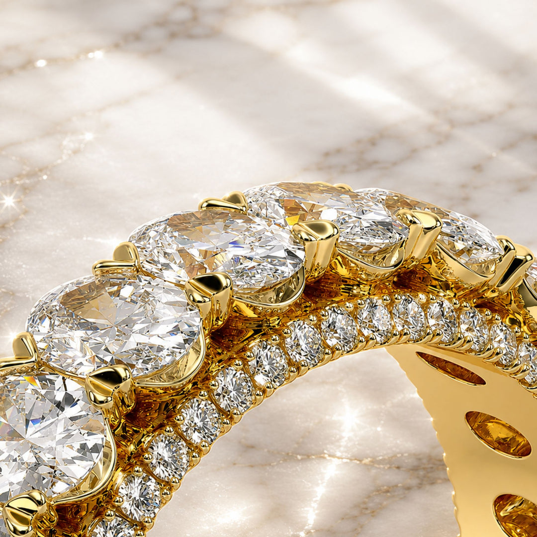Wedding Ring Oval Shaped, Lab Grown Diamond Ring, Diamond Eternity Ring, Oval Cut Diamond Ring, Engagement Ring, Wedding Band,Gold Band Gift