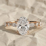 Load image into Gallery viewer, 1.00 ct Oval Lab Grown Diamond Engagement Ring,Low Profile Solitaire, Handmade 14K Solid Gold, IGI Certified,Minimalist Wedding Ring for Her Jwalin Jewels