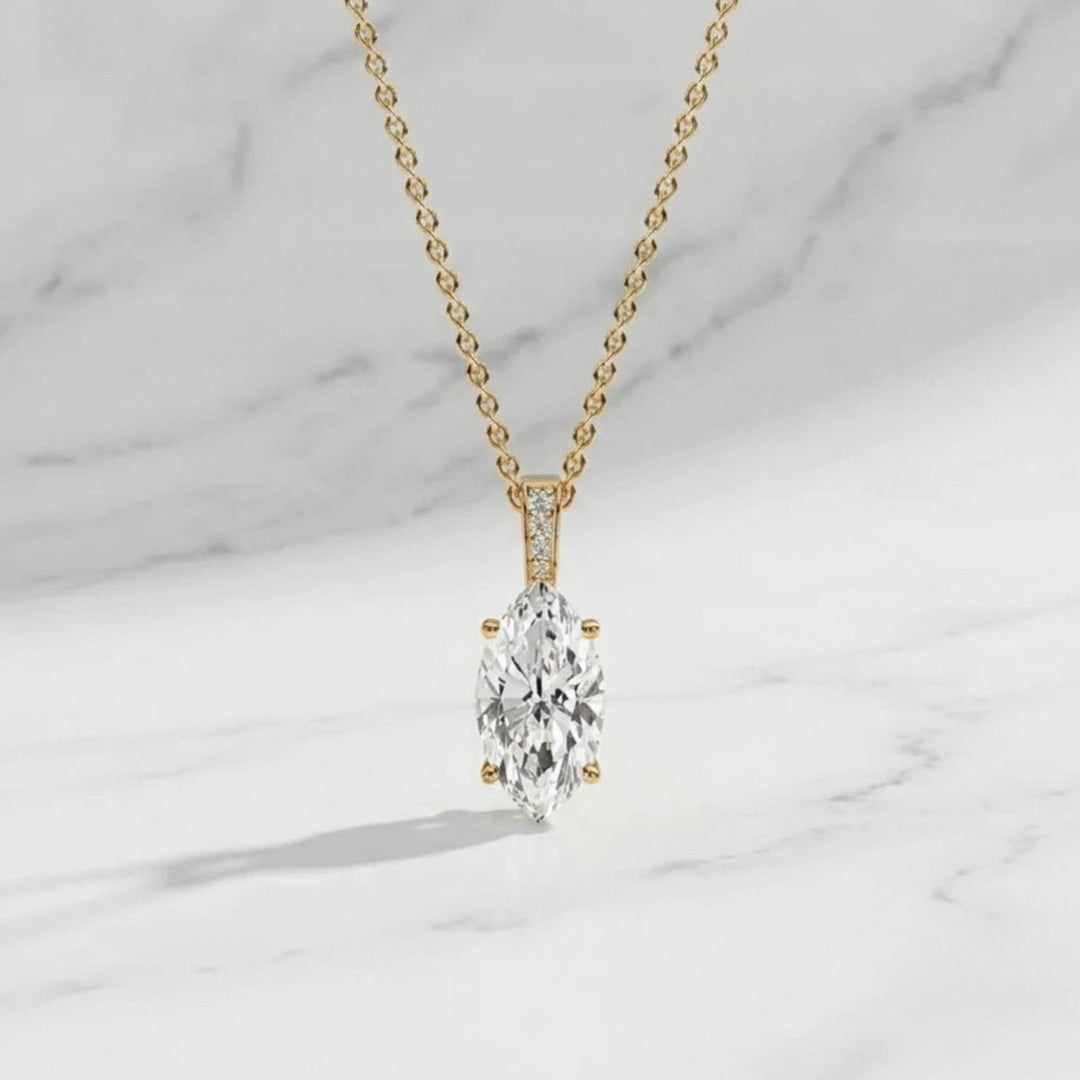 1.50 Carat Marquise Cut Lab Grown Diamond Pendant