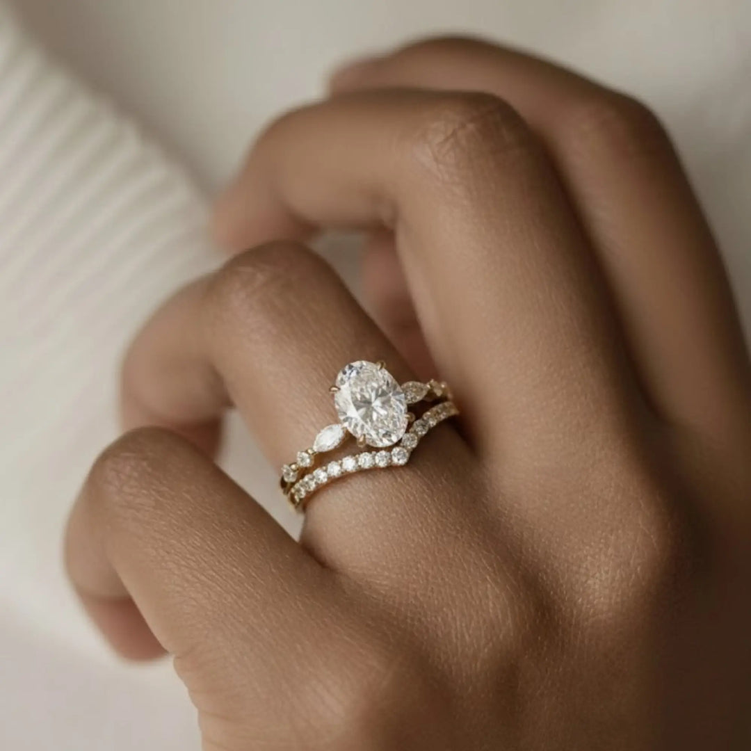 1.00 ct Oval Lab Grown Diamond Engagement Ring,Low Profile Solitaire, Handmade 14K Solid Gold, IGI Certified,Minimalist Wedding Ring for Her Jwalin Jewels