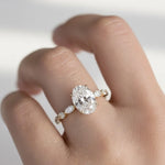 Load image into Gallery viewer, 1.00 ct Oval Lab Grown Diamond Engagement Ring,Low Profile Solitaire, Handmade 14K Solid Gold, IGI Certified,Minimalist Wedding Ring for Her Jwalin Jewels