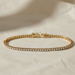 Load image into Gallery viewer, 3.00 Carats 4 Prongs Round Cut Lab Grown Diamond Tennis Bracelet - Gold Stacking Bracelet