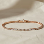 Load image into Gallery viewer, 3.00 Carats 4 Prongs Round Cut Lab Grown Diamond Tennis Bracelet - Gold Stacking Bracelet