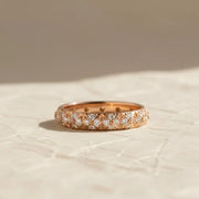 Lab Grown Diamond Pyramid Eternity Ring | 14K Solid Gold | Modern Geometric Wedding Band | Custom Fine Jewelry Jwalin Jewels