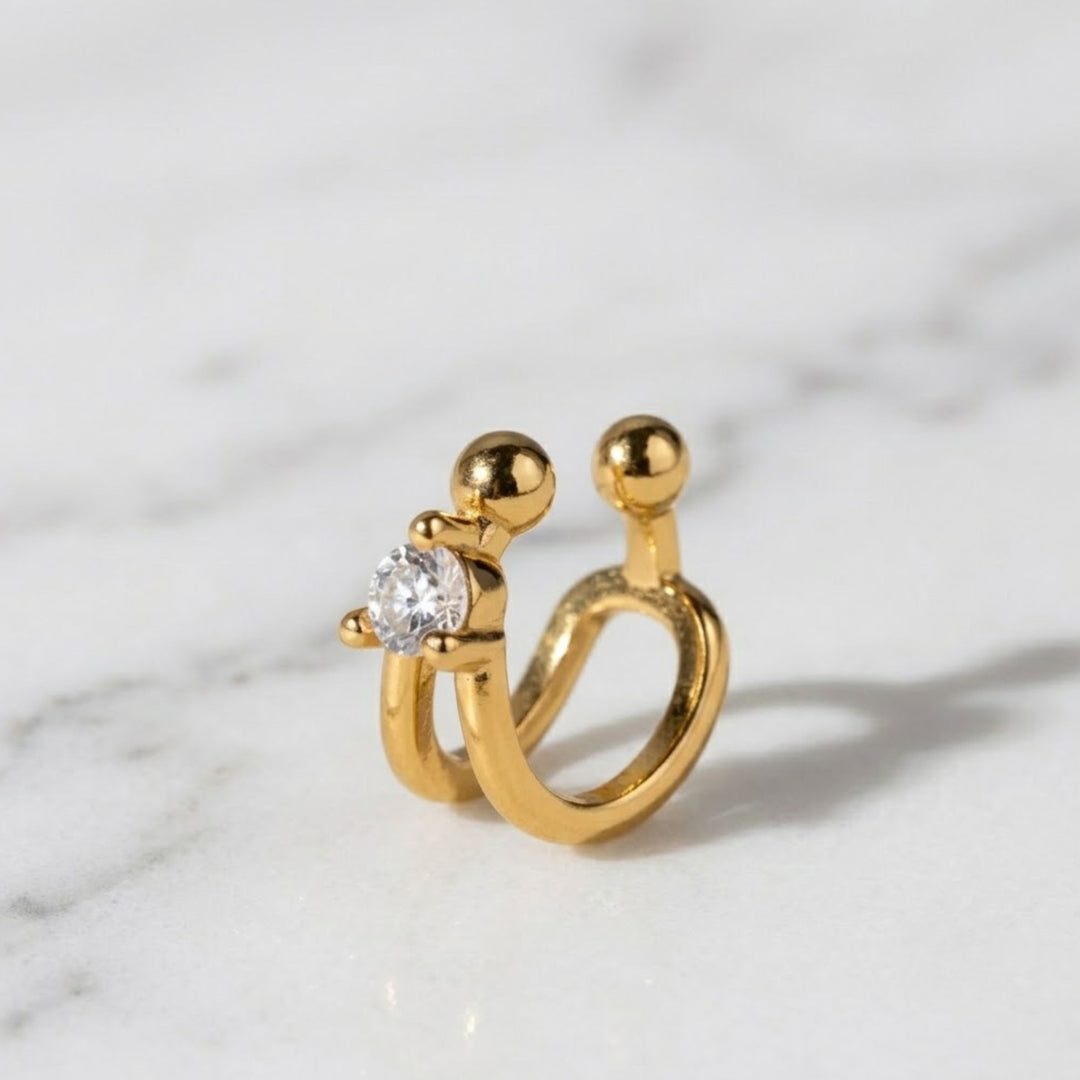 Gold Ear Cuff | No-Piercing Gold Earring | 14K Gold Conch Cuff | Gold Cartilage Hoop | Minimal Fake Ear Piercing