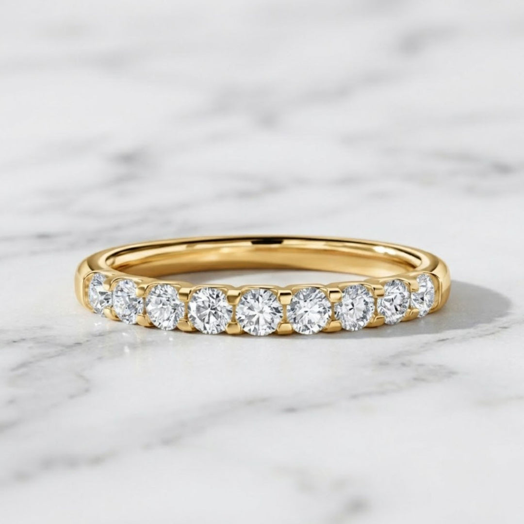 Round Cut Lab Grown Diamond Eternity Ring 0.30 CTW | 3/4th Band in 9K, 14K, 18K White, Yellow, Rose Gold