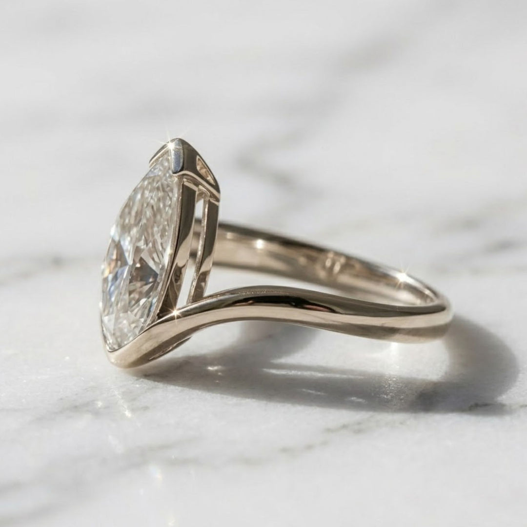Lab Grown Pear Cut Diamond Wrap Ring, 14K Gold Bypass Engagement, Bridal, Anniversary Gift, VS+ F+ Clarity, SGL & IGI Certified