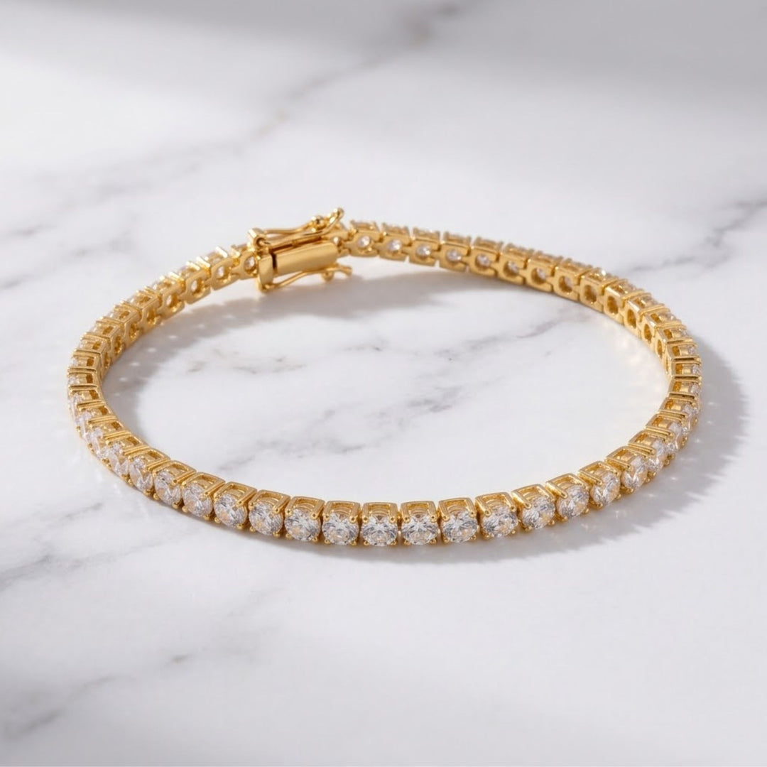 Tennis Bracelet Lab Grown Diamond. 10.00carat. Stackable Infinity Bracelet. 14K Solid Gold. With Certificate. Passes Diamond Tester