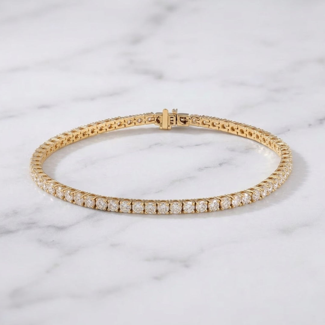 Tennis Bracelet Lab Grown Diamond. 6.00 carat. Stackable Infinity Bracelet. 14K Solid Gold. With Certificate. Passes Diamond Tester.