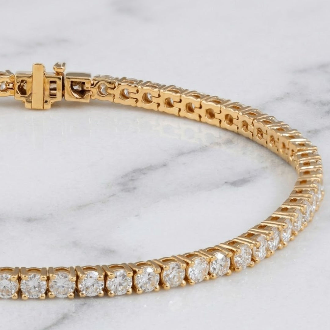 Tennis Bracelet Lab Grown Diamond. 6.00 carat. Stackable Infinity Bracelet. 14K Solid Gold. With Certificate. Passes Diamond Tester.