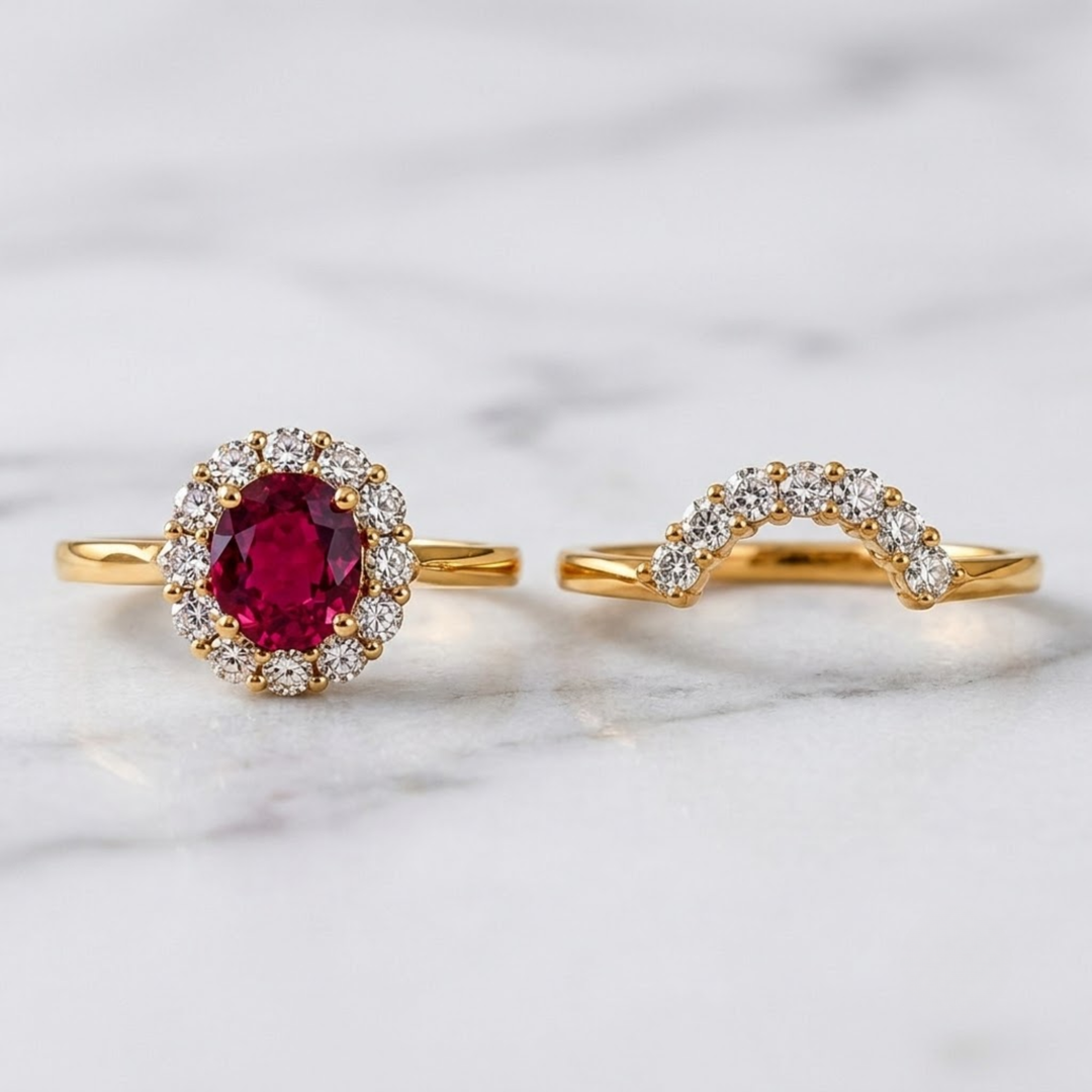 Ruby Ring / Ruby Engagement Ring in 14k Gold / Natural Oval Cut 2.00 CT Ruby Diamond Ring/ July Birthstone/ Promise Ring