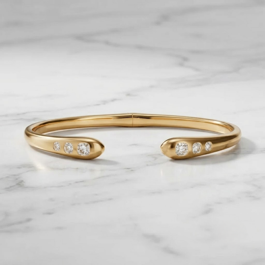 Cushion Cut Lab Grown Diamond 9K - 18K Solid Gold Bracelet