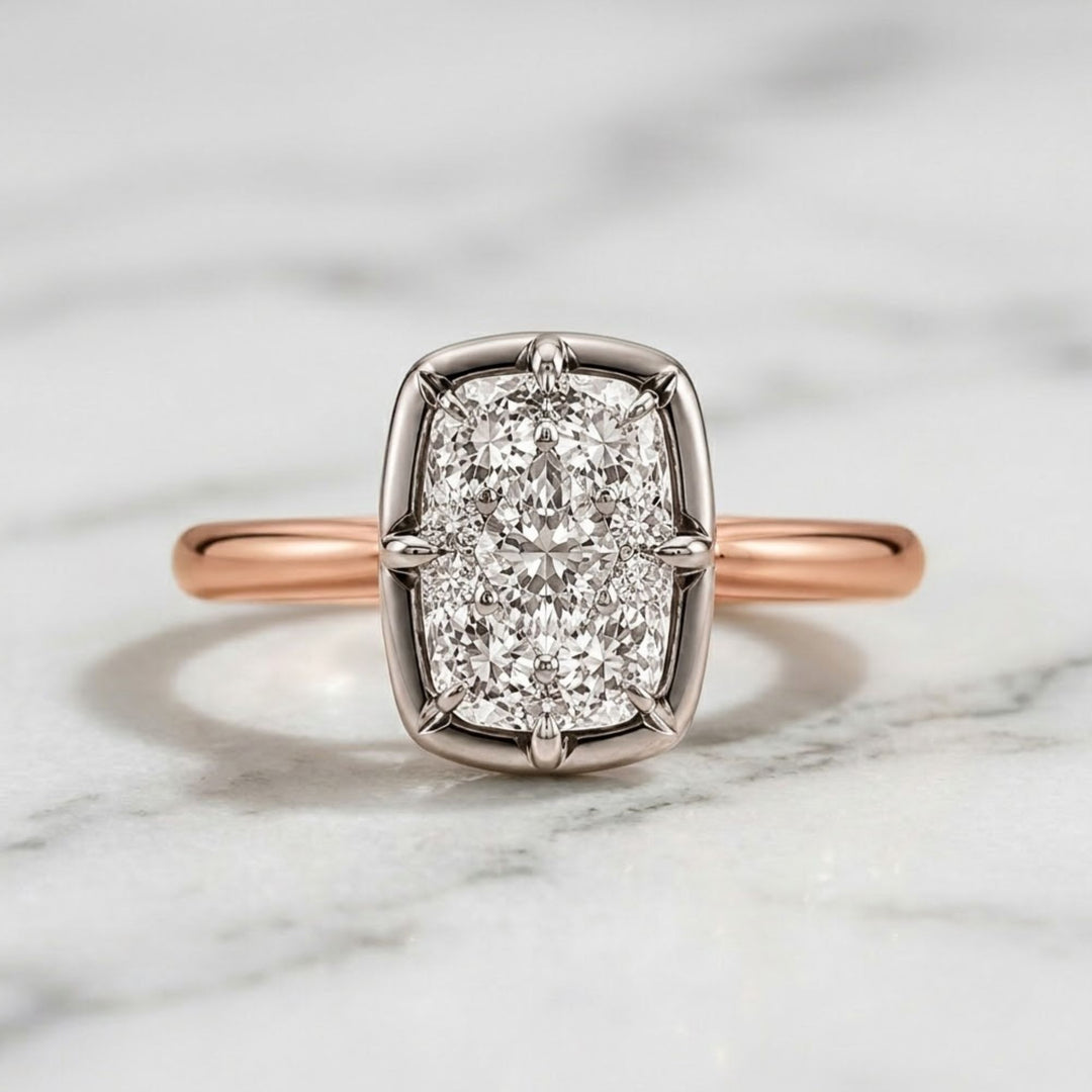 4 Carat Elongated Cushion Lab Grown Diamond Solitaire Engagement Ring, IGI Certified, Elongated Cushion Diamond, 14K Gold, Anniversary Gift