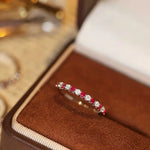 Load image into Gallery viewer, Ruby Diamond Wedding Band / Ruby Diamond Alternating Shared Prong Wedding Band / Ruby Ring / Anniversary Band