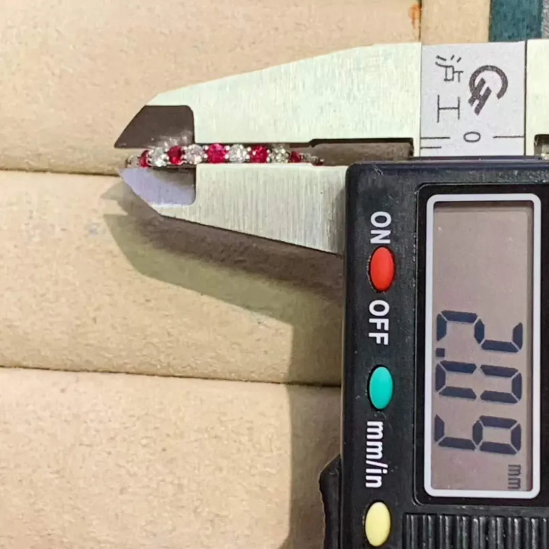 Ruby Diamond Wedding Band / Ruby Diamond Alternating Shared Prong Wedding Band / Ruby Ring / Anniversary Band