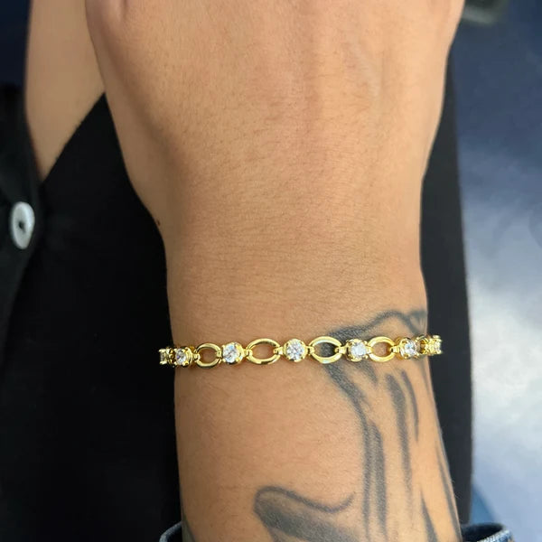 Tennis Bracelet, Diamond Tennis Bracelet, Dainty Bracelet, Minimalist Bracelet, 14K Solid Gold Tennis Bracelet, Gold Bracelet