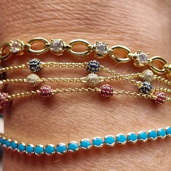 Tennis Bracelet, Diamond Tennis Bracelet, Dainty Bracelet, Minimalist Bracelet, 14K Solid Gold Tennis Bracelet, Gold Bracelet