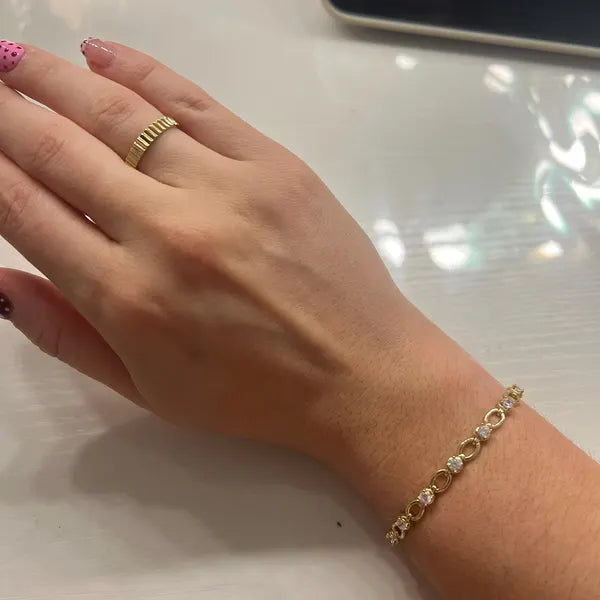 Tennis Bracelet, Diamond Tennis Bracelet, Dainty Bracelet, Minimalist Bracelet, 14K Solid Gold Tennis Bracelet, Gold Bracelet