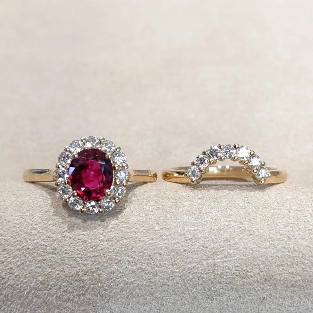 Ruby Ring / Ruby Engagement Ring in 14k Gold / Oval Cut Natural 2.00 CT Ruby Diamond Ring/ July Birthstone/ Promise Ring Jwalin Jewels