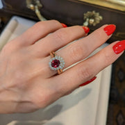 Ruby Ring / Ruby Engagement Ring in 14k Gold / Oval Cut Natural 2.00 CT Ruby Diamond Ring/ July Birthstone/ Promise Ring Jwalin Jewels