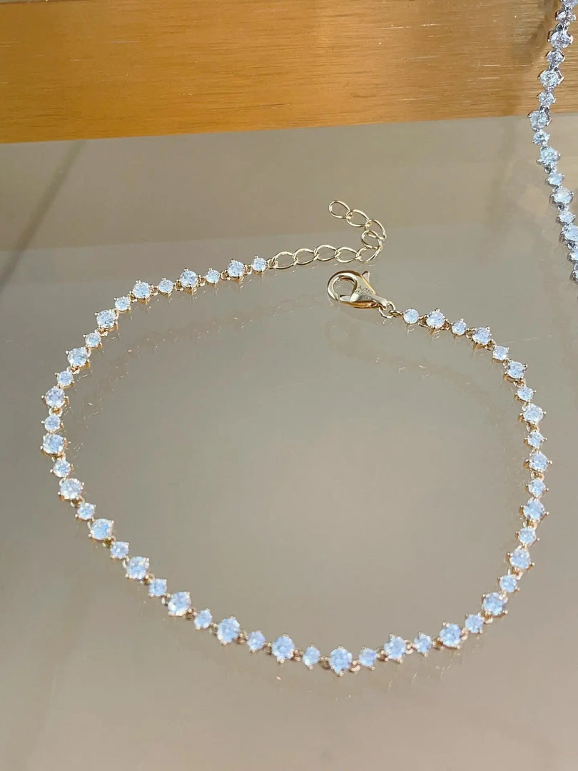 14K Yellow Gold Lab Grown Diamond Tennis Bracelet, Bridal Jewelry Jwalin Jewels