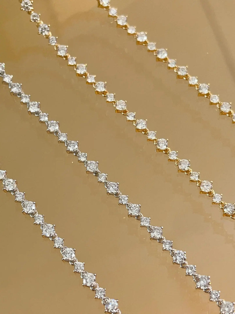 14K Yellow Gold Lab Grown Diamond Tennis Bracelet, Bridal Jewelry Jwalin Jewels