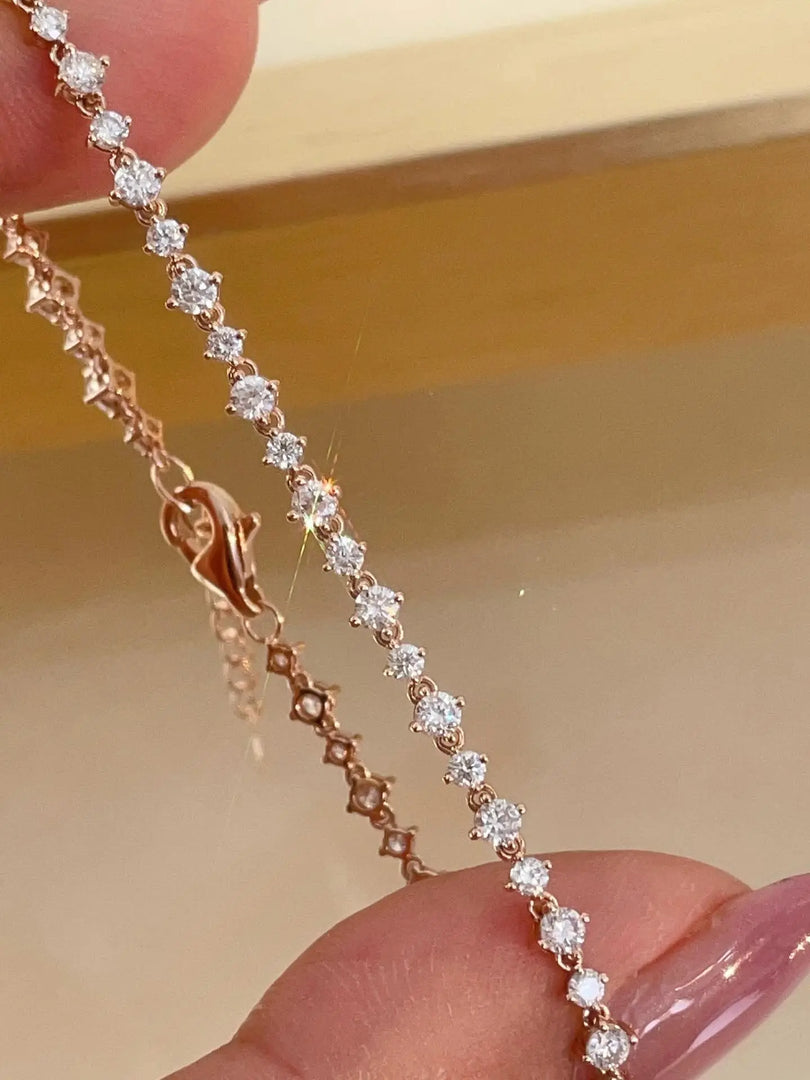14K Yellow Gold Lab Grown Diamond Tennis Bracelet, Bridal Jewelry Jwalin Jewels