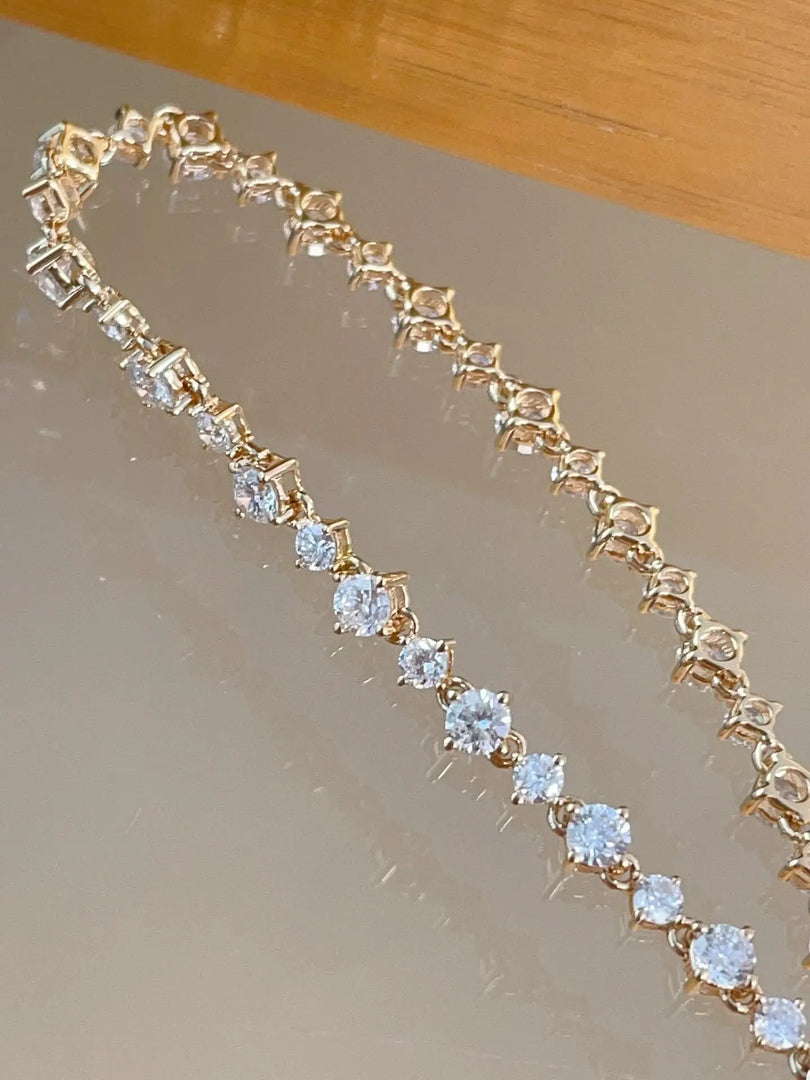 14K Yellow Gold Lab Grown Diamond Tennis Bracelet, Bridal Jewelry Jwalin Jewels