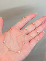 Load image into Gallery viewer, Diamond Cluster Bracelet in 14k Solid Gold / Diamond Clover Bracelet / Diamond Infinity Bracelet / Layering Bracelet / Gift for Mom Jwalin Jewels