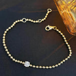 Load image into Gallery viewer, 14K Gold Beaded Bracelet with Diamond: Delicate Minimalist Jewelry Jwalin Jewels
