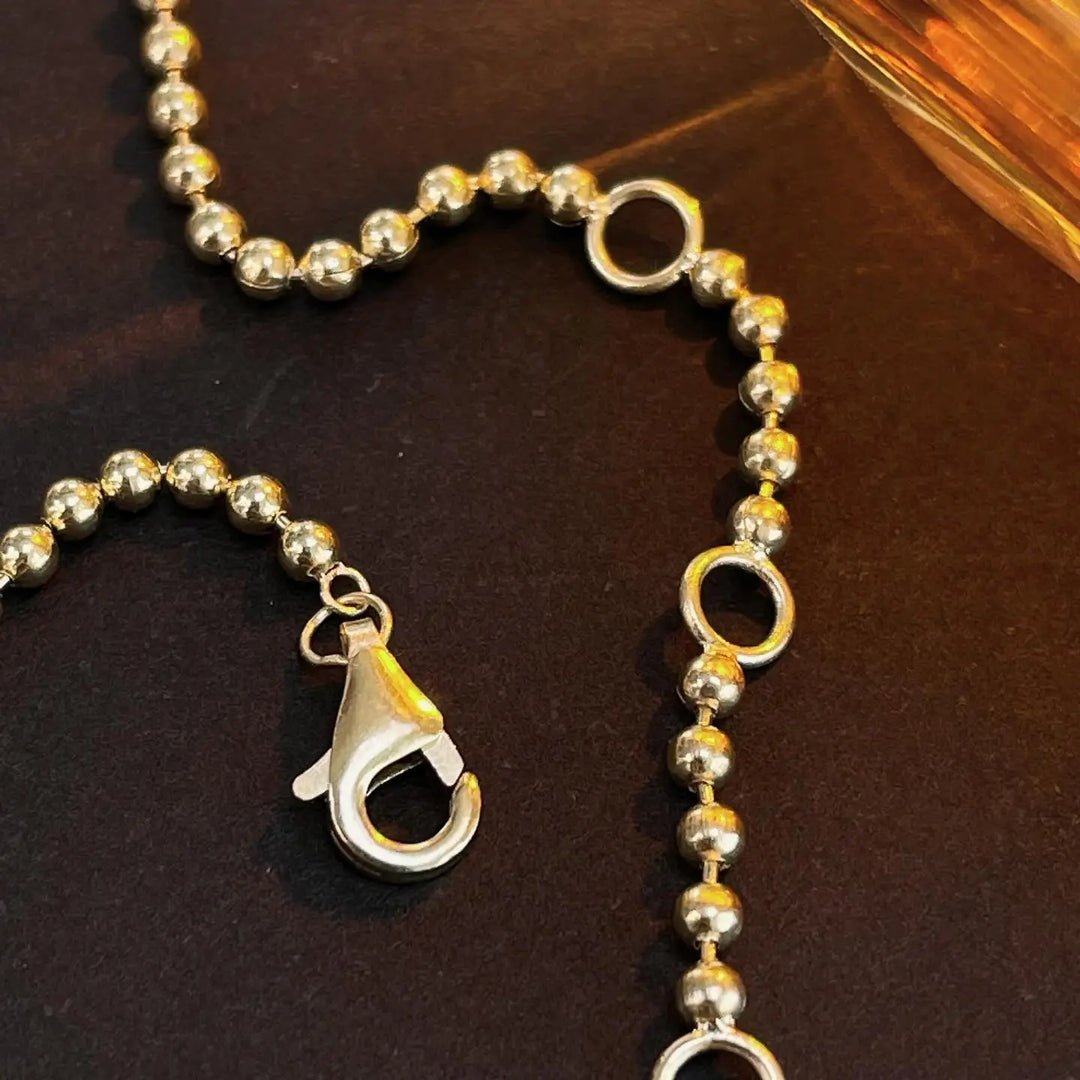 14K Gold Beaded Bracelet with Diamond: Delicate Minimalist Jewelry Jwalin Jewels