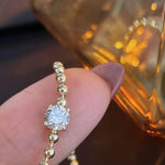 Load image into Gallery viewer, 14K Gold Beaded Bracelet with Diamond: Delicate Minimalist Jewelry Jwalin Jewels