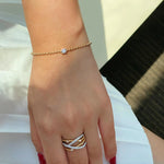 Load image into Gallery viewer, 14K Gold Beaded Bracelet with Diamond: Delicate Minimalist Jewelry Jwalin Jewels