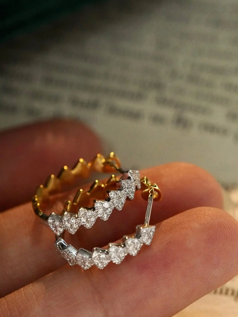 Luxury Lab Grown Diamond Ear Cuff in Solid Gold,14K Solid Gold Cuff Earring, Modern Minimal Jewelry Jwalin Jewels