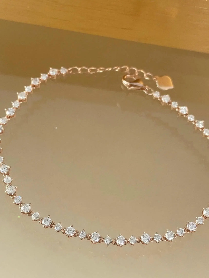 14K Yellow Gold Lab Grown Diamond Tennis Bracelet, Bridal Jewelry Jwalin Jewels